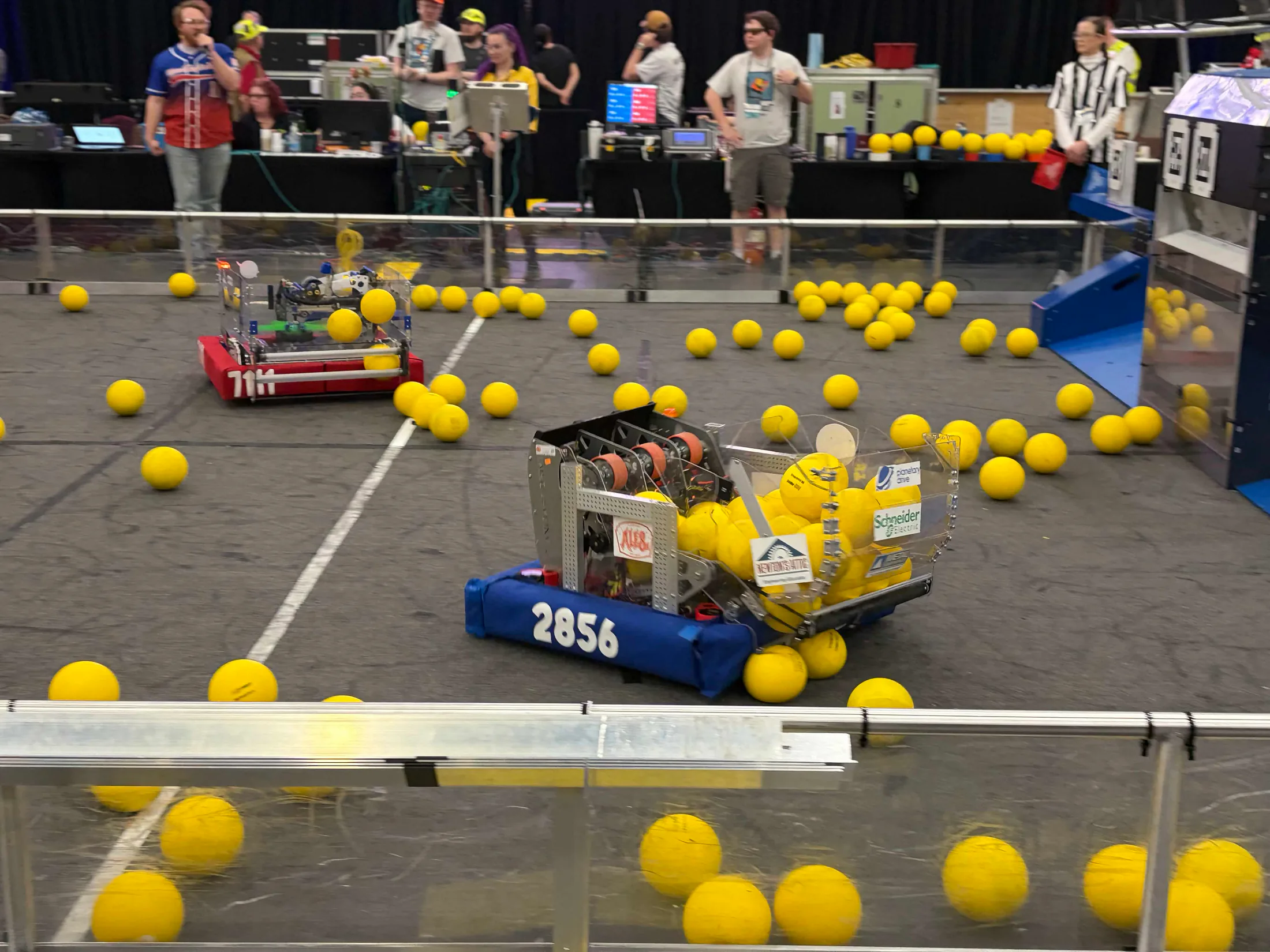 Planetary Drive robot operating during a FIRST Robotics match
