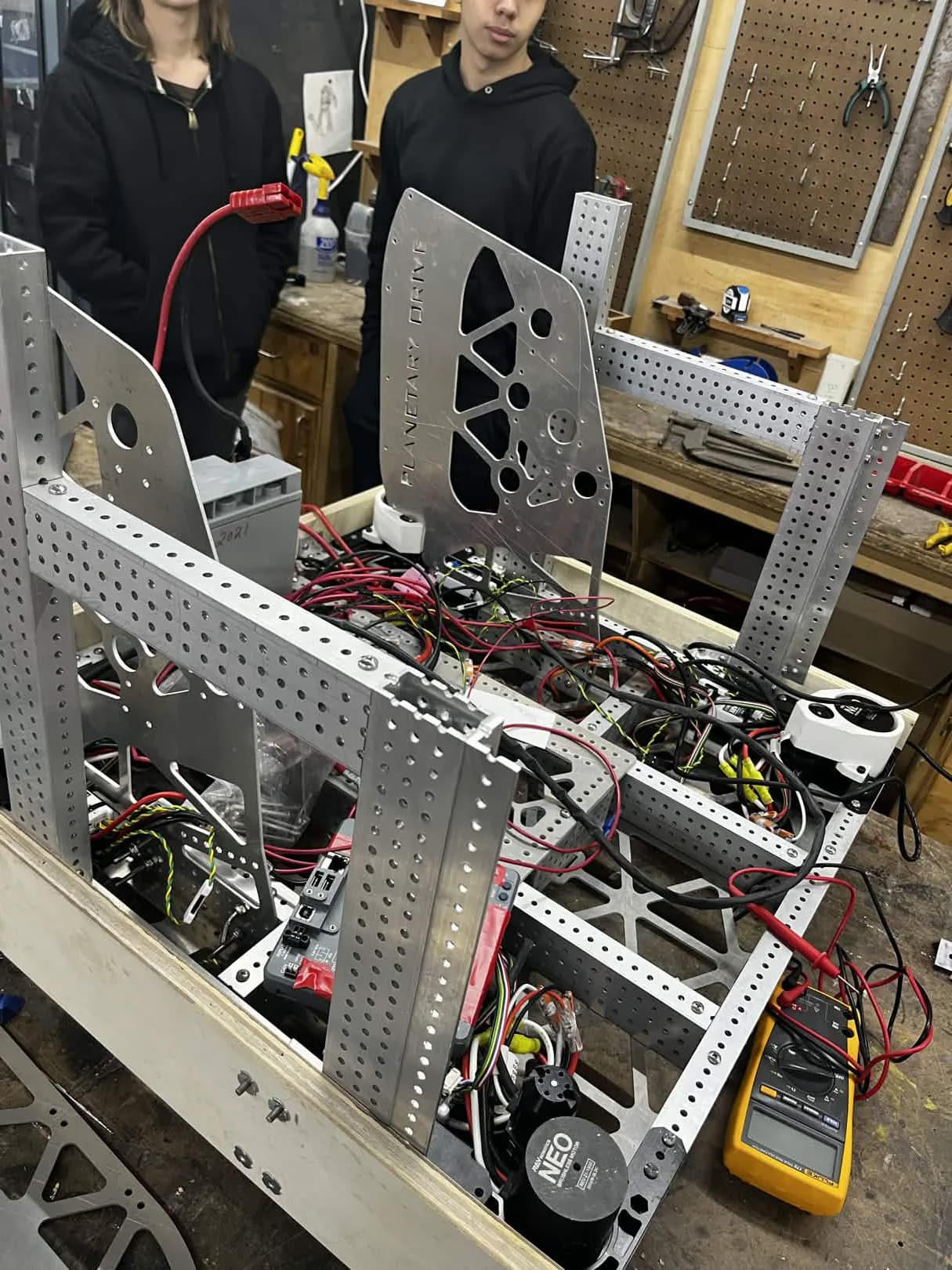 Planetary Drive robot frame during electrical wiring work