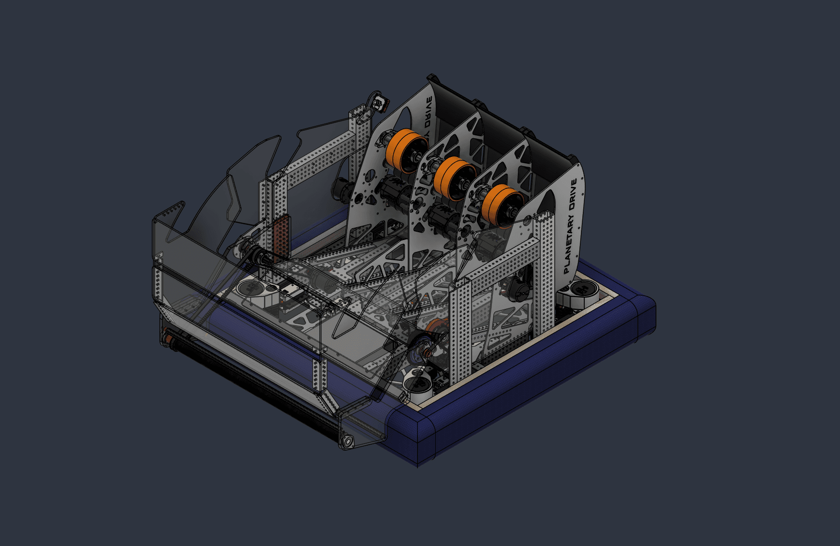 CAD render of Planetary Drive's 2026 FRC robot